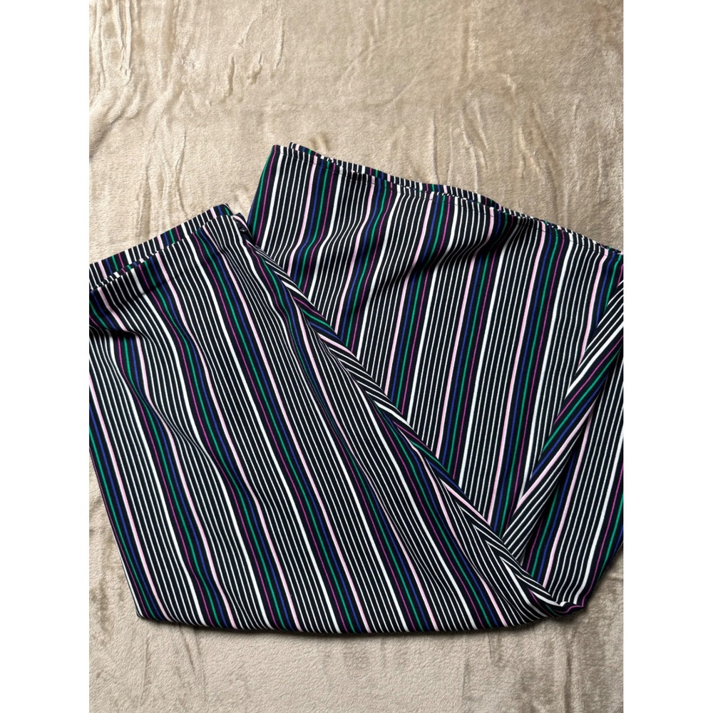 Halogen Womens Multi Color Vertical Stripe Midi Skirt‎  M Retro Electic Summer